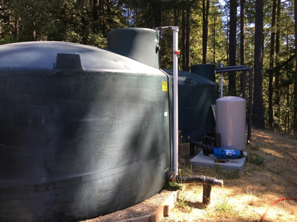 Two large rainwater cisterns